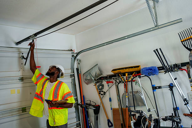 Professional Garage Door Panel Replacement technician working in Dana, NC